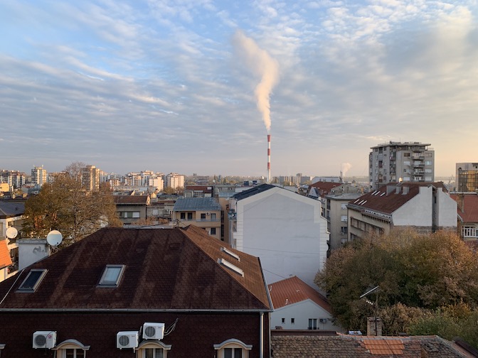 Morning skyline view of Belgrade