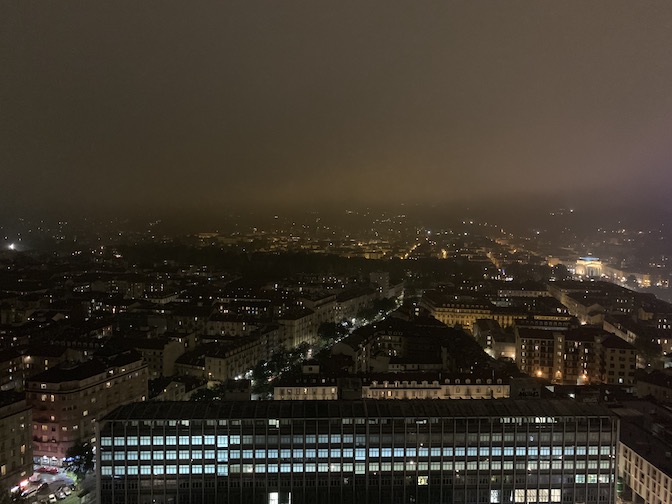 View of Turin at night